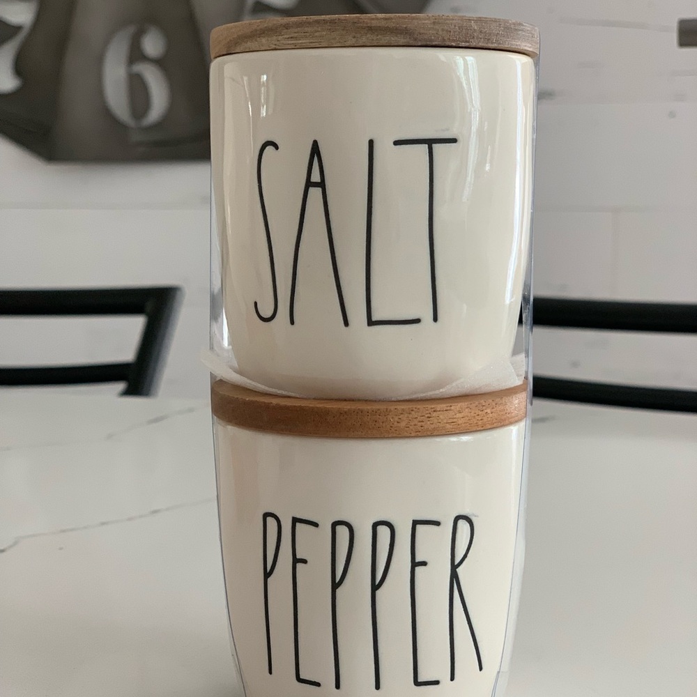 Rae Dunn Salt + Pepper Cellars • White